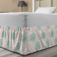 thumbnail image 1 of Blush Pink Bed Skirt, Tropical Pattern of Pastel Bicolour Monstera Leaves on Modern Stains, Elastic Bedskirt Dust Ruffle Wrap Around for Bedding Decor, 4 Sizes, White and Multicolor, by Ambesonne, 1 of 2