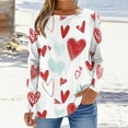 thumbnail image 5 of Lumtrix Womens Valentine Tops Dressy Casual Crew Neck Long Sleeve Shirts Love heart Print Blouse Plus Size T Shirts Loose Fit Fall Clothes 2026 White S, 5 of 6