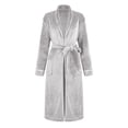 thumbnail image 2 of HBFAGFB Mens Bathrobe Autumn Winter Flannel Pajamas Loose Thick Nightgown Lounging Suits Grey Size L, 2 of 4