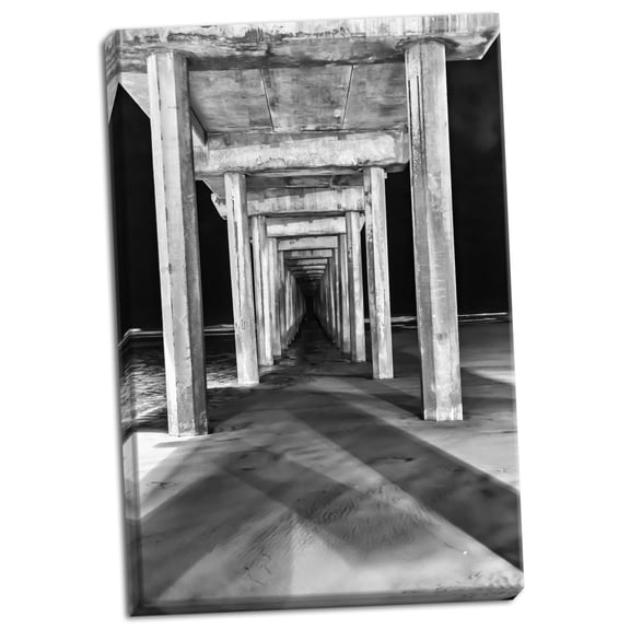 Gango Home Decor Under Scripps Pier by Lee Peterson (Ready to Hang); One 24x36in Hand-Stretched Canvas