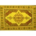 thumbnail image 1 of Ahgly Company Machine Washable Indoor Rectangle Persian Yellow Traditional Area Rugs, 6' x 9', 1 of 4