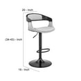 thumbnail image 5 of Open Back Faux Leather and Metal Bar Stool, Black and Gray, 5 of 5
