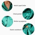 thumbnail image 6 of Avidlove Womens Satin Pajama Sets Silky Sleepwear Short Sleeve Button Down Shirts and Long Pant Loungewear 2 Piece Pjs Set, 6 of 7