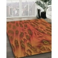 thumbnail image 3 of Ahgly Company Machine Washable Indoor Round Transitional Orange Red Orange Area Rugs, 5' Round, 3 of 7