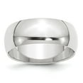 thumbnail image 1 of Diamond2Deal 14K White Gold 8mm Half-Round Men's Wedding Band Size 4, 1 of 1