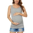 thumbnail image 3 of Yawrut Maternity Tank Tops Sleeveless Ruched Basic Tops Maternity Shirt Vest Mama Clothes, 3 of 6