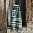 thumbnail image 2 of QATAINLAV Combinaisons pour Femmes Bretelle Ajustable Jambe Grand une Pièce Pantalon Sans Manches Salopettes en Coton et Lin Mode Combinaisons à Rayures avec Poches Aubaines Quotidiennes Vert Armée P, 2 of 6