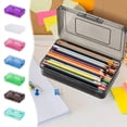 thumbnail image 6 of Large Capacity Plastic Pencil Box, Clear Translucent Plastic Pencil Box, Large Capacity Stackable Pencil Case with Snap-Tight Lid, Portable Organizer for School Office Desk Supplies, 6 of 7