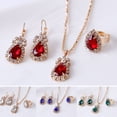 thumbnail image 1 of HLONK 3Pcs Set Ladies Water Drop Pendant Necklace - Elegant Dangle Earrings Ring Set, 1 of 8