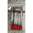 thumbnail image 3 of Ambesonne Forest Quilted Bedspread Set 2 Pcs, Foggy Woodland, Twin Size, Pale Grey Black and Red, 3 of 3