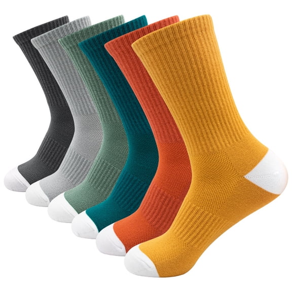Compression socks men Athletic socks men Basketball socks men Running socks (7-8.5,6 Pairs)