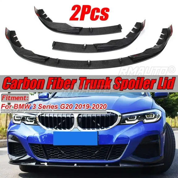 Glossy Black/Carbon Fiber Look G20 2PCS Car Front Bumper Lip Splitter Spoiler Diffuser For BMW 3 Series G20 2019 2020 Body Kit