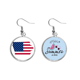thumbnail image 1 of Iowa USA mapa estrellas rayas bandera forma Pendientes de sandía verano lóbulo desgaste Unbranded M, 1 of 3