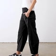 thumbnail image 3 of UZMOG Pants for Women, Barrel Pants Women Elastic Waist Tapered Leg Baggy Mid Rise Travel Work Casual Trousers Lounge Pants with Pockets, 3 of 6