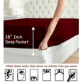 thumbnail image 4 of Flex Top King Sheets for Adjustable Beds - 100% Microfiber, Burgundy, 34" Top Split, Fit Upto 16 Inch Deep, 4 of 5