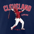thumbnail image 4 of Men's Jose Ramirez Navy Cleveland Guardians Player Swing T-Shirt, 4 of 4