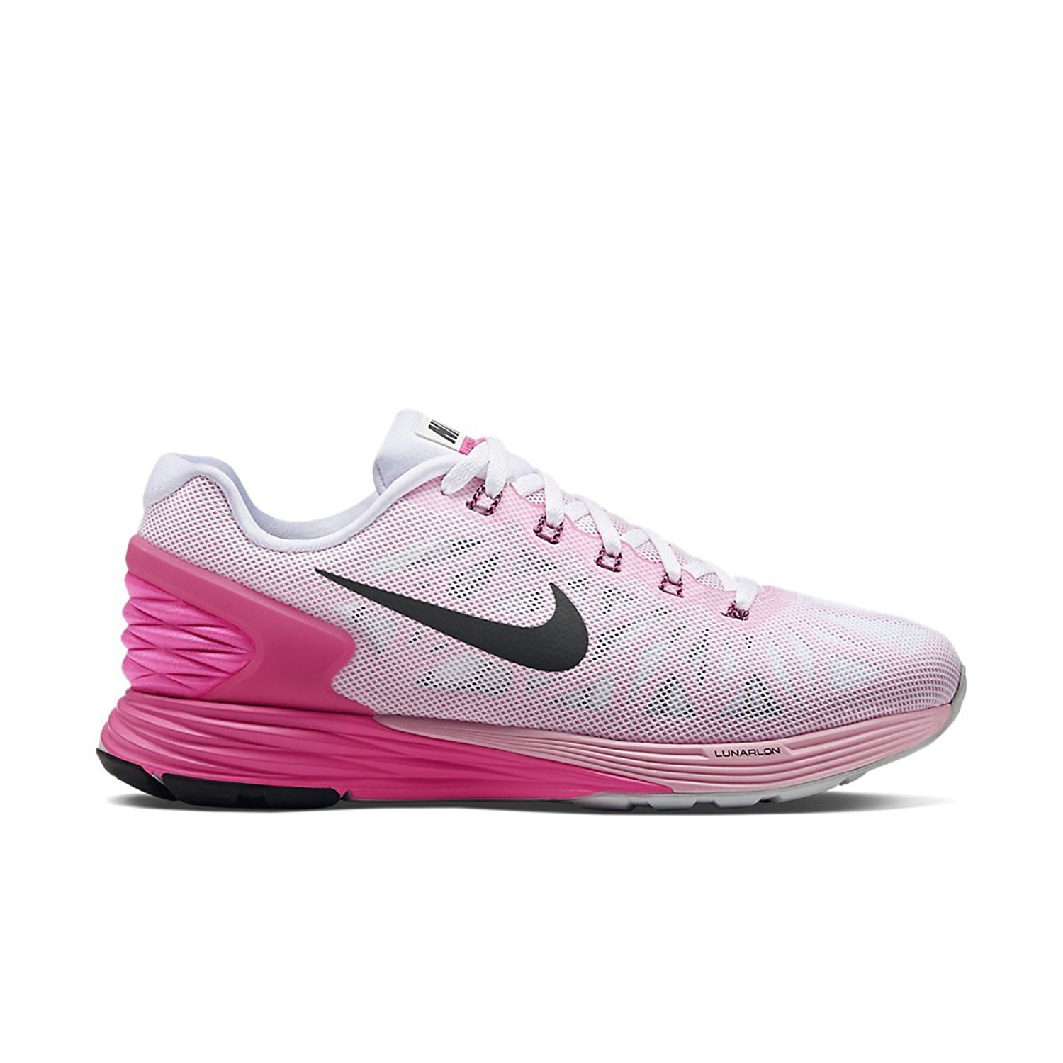 Nike Women's Lunarglide 6 Athletic Running Shoes White/Pink/Black Size ...