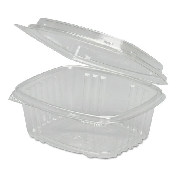 Genpak 12 oz Plastic Hinged Deli Containers, Clear, 100 count Walmart
