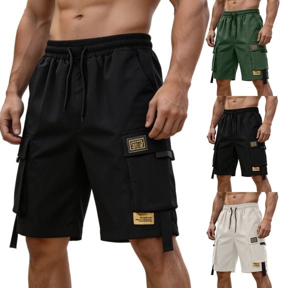 Sentmoon Shorts Men Athletic Mens Resort Wear High Waist Solid Color Exercise Shorts for Men Vacation for Pool and Party XS-XL(L2、L3)