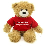Made By Alien’s Realistic Stuffed Animals Soft Plush Toy- 12 Inch Personalized Gift for Birthday, Valentine’s day (Beige Teddy Bear Red Shirt)