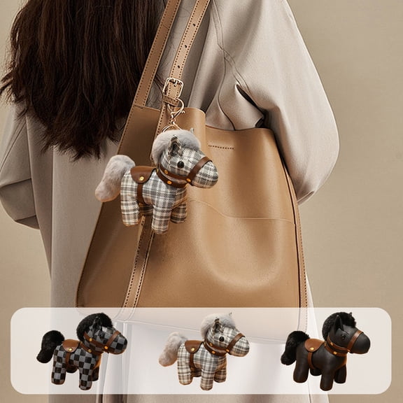 Leather Pendant Handmade Keychain, Light Luxury Bag Hanging Decoration for 2026 Year of the Horse, Multicolor Design,5x5x3.5 Inches, Perfect Festival Gift and Home Decoration, Symbolizes Good Luck