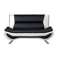 thumbnail image 5 of Lexicon Veloce Faux Leather 2-Piece Upholstered Sofa Set in Black and White, 5 of 10