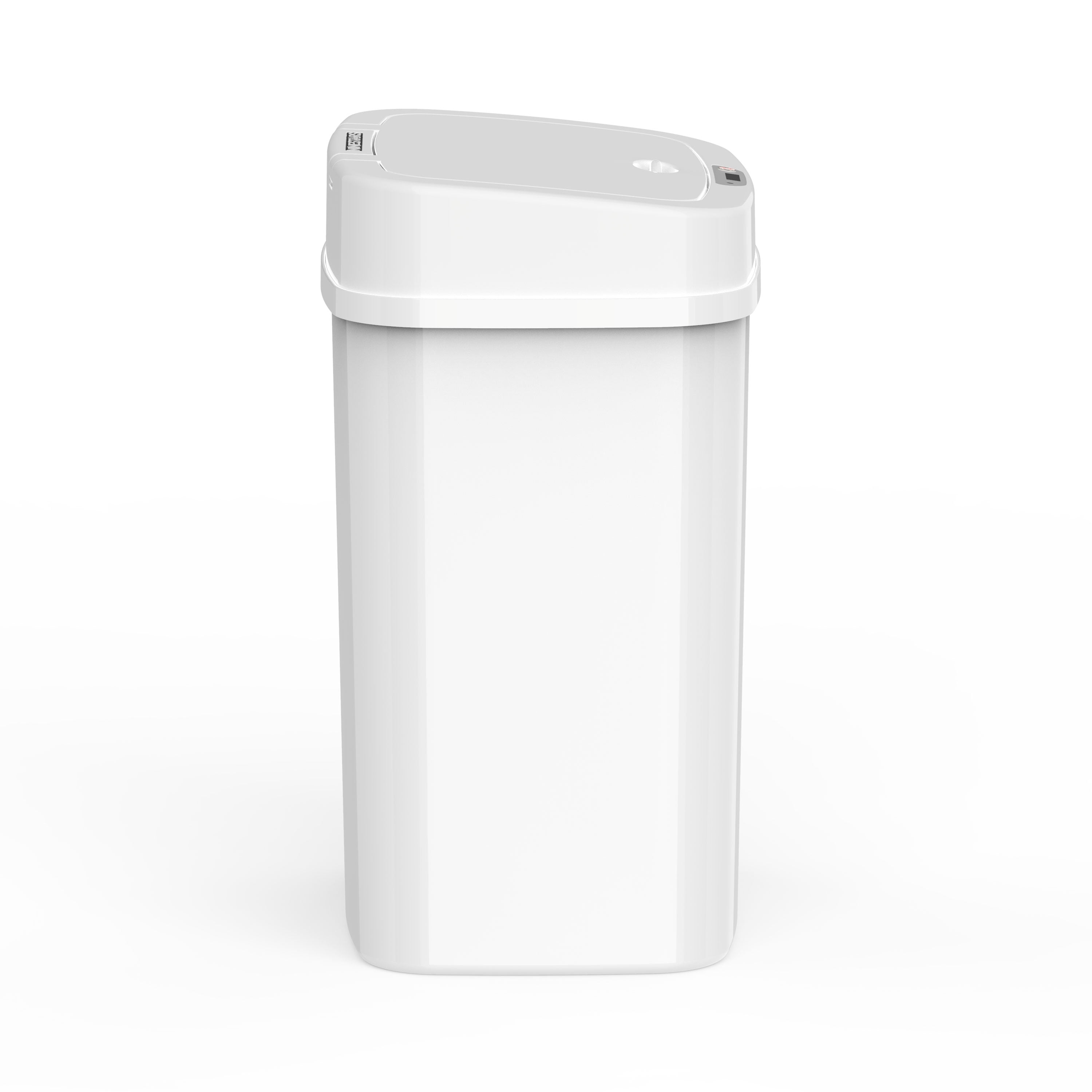 Nine Stars Automatic Bathroom Trash Can, 3 Gallon Plastic Motion Sensor Garbage Bin with Soft Close Lid, White