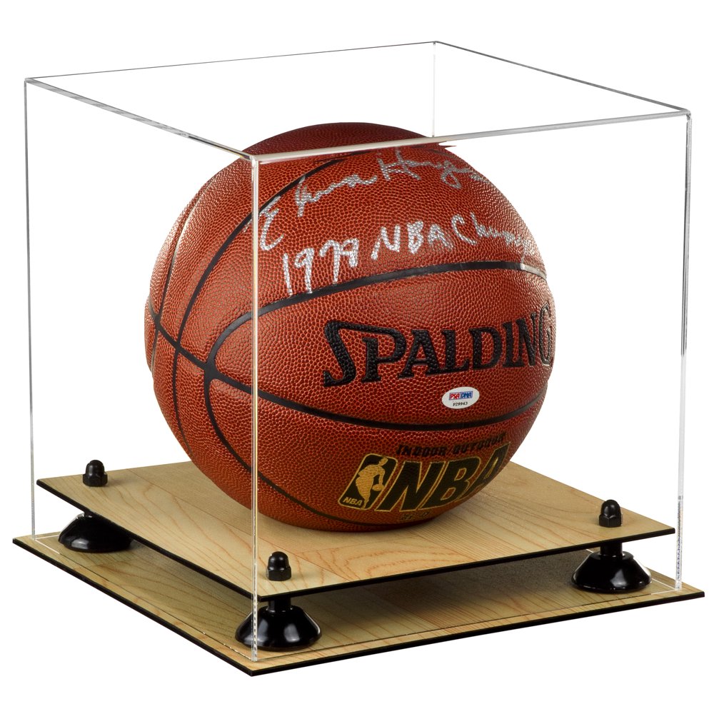 Deluxe Clear Acrylic Full Size Basketball Display Case with Black