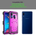 thumbnail image 2 of Mignova Galaxy A50 Space/A30/A20 Case,Heavy-Duty Shockproof Full Body Protection Rugged Hybrid Case with Rotating Belt Clip and Bracket for Galaxy A50 Space/A30/A20 case(Rose red), 2 of 7