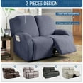 thumbnail image 6 of TAOCOCO Recliner Loveseat Slipcovers Stretch Non-Slip Sofa Covers for 2-Seater Couch 3 Pieces Sofa Protector with Pockets, Dark Gray, 6 of 8