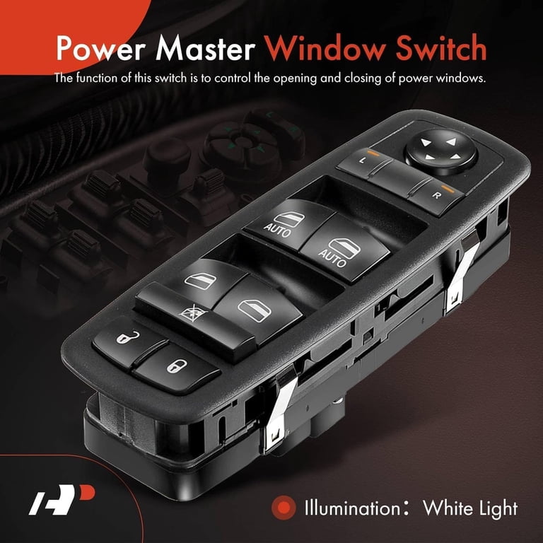 Window Switch Front Passenger Power For Jeep Cherokee 15-23 Ram 2500 Dodge Window Switch Passenger Side
