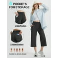 thumbnail image 4 of BALEAF Women's Capri Pants Wide Leg Yoga Dress Capris High Waist Cropped Pants with Pockets Loose Lounge Travel Summer Black L, 4 of 7