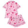 thumbnail image 3 of Valentines Pjs Women 2 Piece Short Sleeve Heart Print Shirts And Shorts Button Down Loungewear Love Couple Date Festive Gifts Valentines Sleepwear, 3 of 8