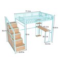 thumbnail image 3 of Montary Full Loft Bed w/Desk & 4 Cabinets, Heavy Metal Frame, Staircase Storage Rack - Space-Saver for Teens w/USB & Outlet Desk (Green), 3 of 11