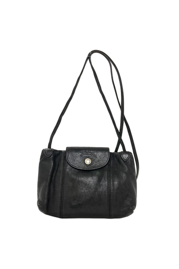 Pre-Owned Longchamp Le Pliage Shoulder Bag, Calfskin, Women's