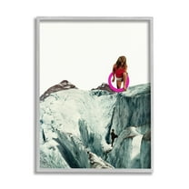Stupell Industries Surreal Icy Mountain Person Abstract Photography Collage Framed Wall Art, 24 x 30, Design by Cassia Beck