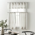 thumbnail image 4 of (2 pack) Better Homes & Gardens Luna 3-Piece Ivory/Black Pick Stitch Stripe Kitchen Curtain Set, 4 of 7