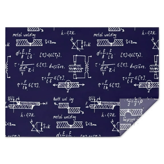Math Equations Engineering Diagrams Navy Rectangle Tablecloth 60"x84",Waterproof Polyester Rectangle Table Cloth, Wipeable Spillproof Polyester Tablecloth for Dining, Camping, Indoor and Outdoor
