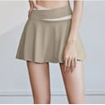 thumbnail image 2 of ShomPort Tennis Skirts for Women High Waist Summer Casual Short Skirts Athletic Workout Sport Mini Skirts for Gym (Small, Khaki), 2 of 9