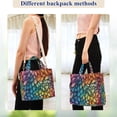 thumbnail image 4 of FORMRS Womens Corduroy Tote Bag Crossbody Shoulder Handbag with Pocket, Colorful Dragon Scales Pattern, 4 of 7