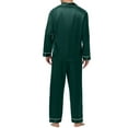 thumbnail image 6 of pstuiky Men's Pajama Sets Fashion Solid Color Breathable Silk Sleepwear Casual Loose Fit V-Neck Long Sleeve Pajamas Sleepwear Men, 6 of 6