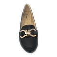 thumbnail image 2 of Victoria K Women's Pindot Gold Buckle Loafer Flats, 2 of 5