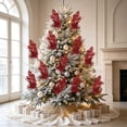 thumbnail image 4 of Kbndieu Christmas Tree Decorations Red Glitter Floral Ornaments Christmas Tree Picks Ornaments, 4 of 6