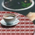 thumbnail image 2 of Ambesonne Christmas Fitted Round Tablecloth, Scandinavian, 56"- 60" Diameter, Red White, 2 of 5