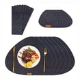 thumbnail image 1 of Juego de 6 manteles individuales de fieltro lavables, manteles individuales redondos, resistentes al calor, antideslizantes, con posavasos, juego de cubiertos para cocina, mesa de comedor, antracita, 1 of 7
