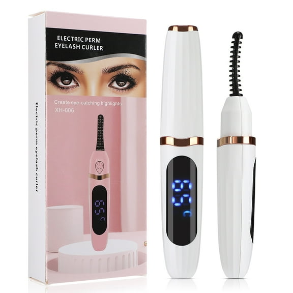 Heated Eyelash Curlers, Electric Eyelash Curler Rechargeable, Heated Lash Curler for Women Natural Eye Lash Curler Makeup Tool with LED Display, 24 Hours Long Lasting