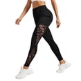 thumbnail image 2 of KANG Fashion New Arrival Women's High Waist Yoga Leggings -Lifting Tummy Control Design Mesh Panels with Side Pockets Seamless Stretchy Comfortable Workout Sports Pants Black S, 2 of 6