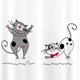 thumbnail image 5 of Cortina de Ducha y Baño con Gatos Divertidos de Poliéster Impermeable con 12 Anillas, Antimoho, Lavable a Máquina, 150 x 180 cm, 5 of 5