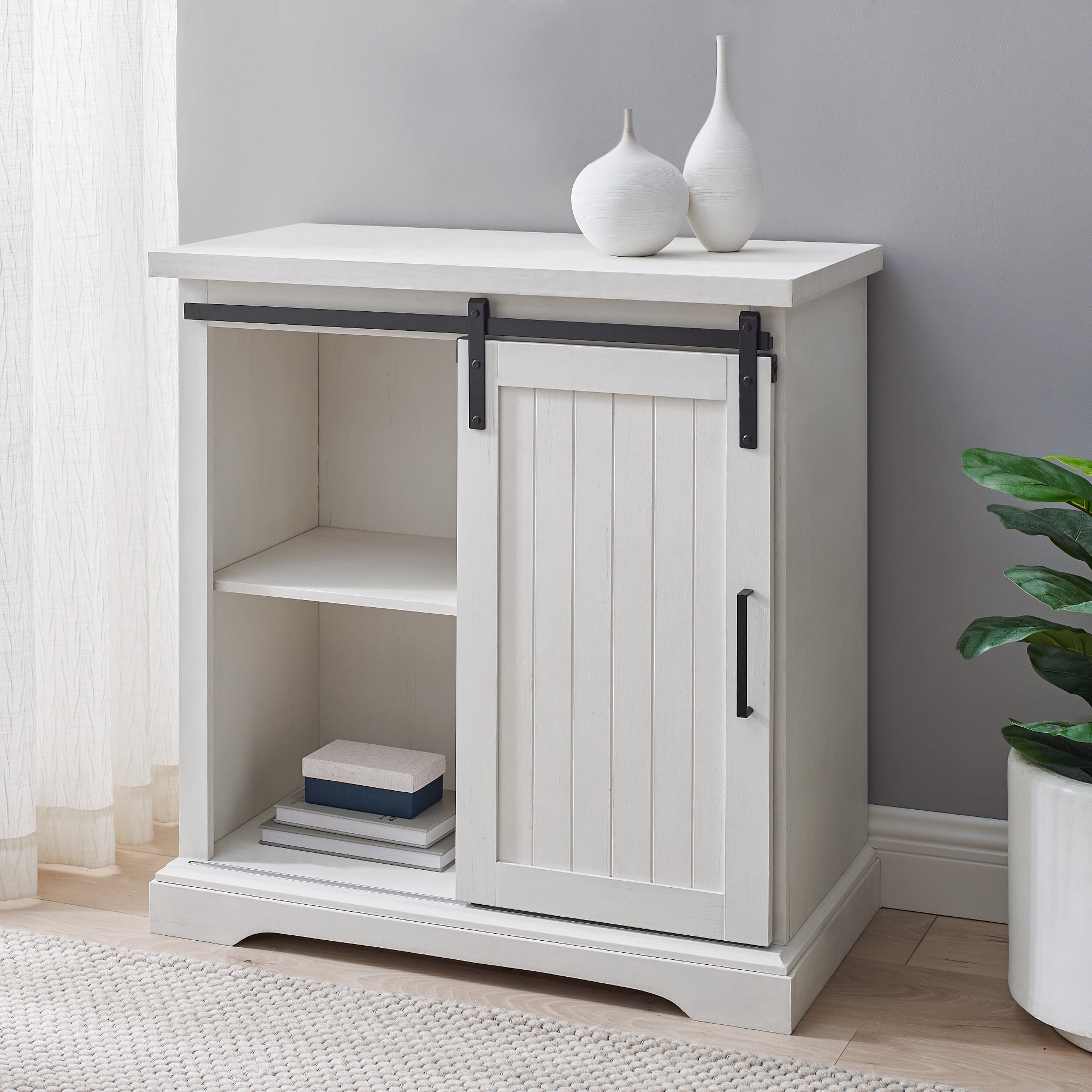 Manor Park Modern Farmhouse Sliding Door Accent White