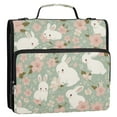 thumbnail image 2 of DIXRUYEE Zipper Binder trapper keeper Documents Organized Blossom Bunny Garden Printed, 2 of 8